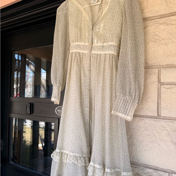 Gunne Sax Jessica 14 Vintage Floral lace Dress 1970s - Picture 1 of 13